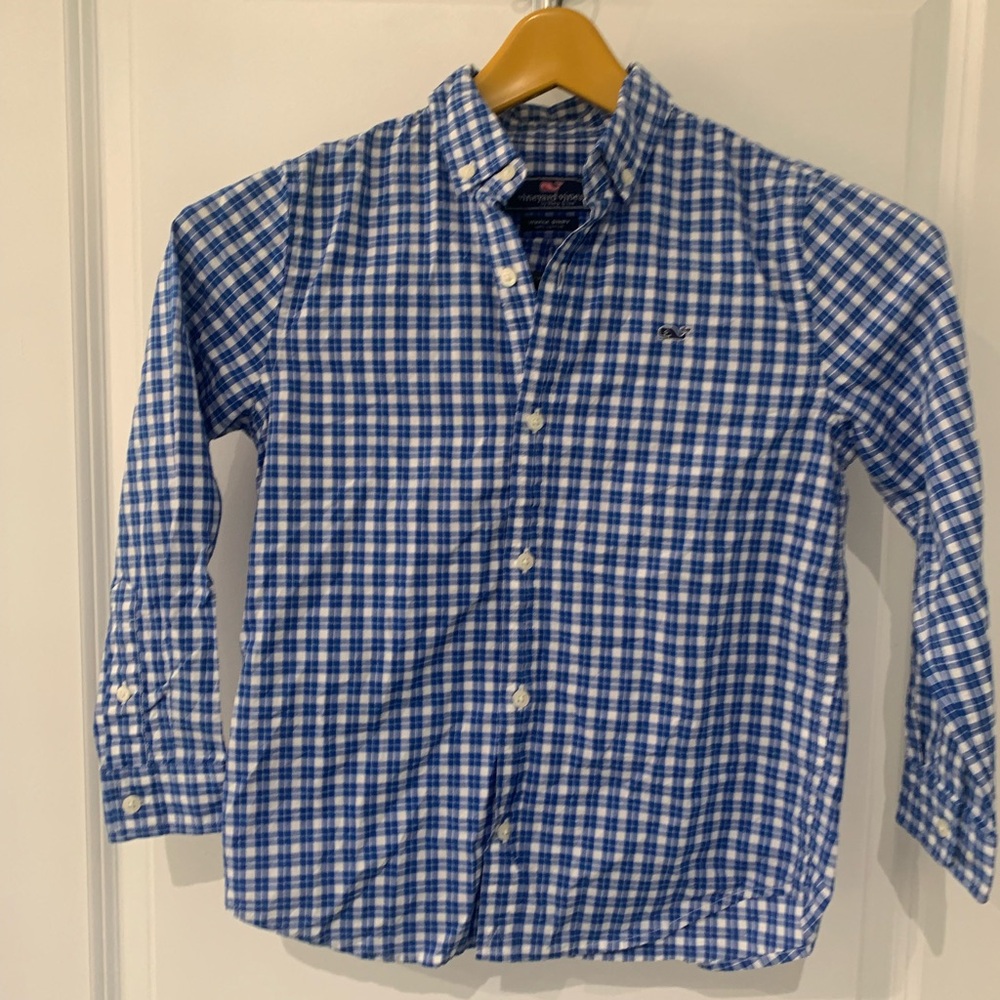 Vineyard Vines Blue and White Plaid Shirt A3